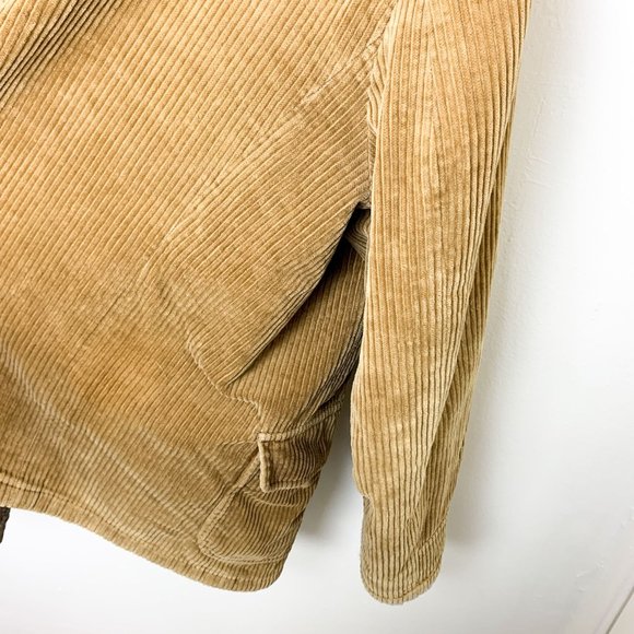 Vintage Gloria Vanderbilt tan corduroy sherpa collar quilted liner coat 2X - Picture 7 of 10